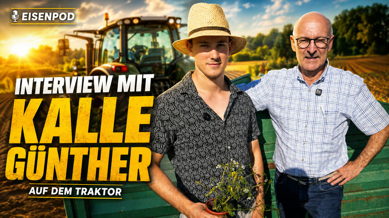 Kalle Günther aus Westerweyhe im Eisenpod-Interview auf dem Traktor
