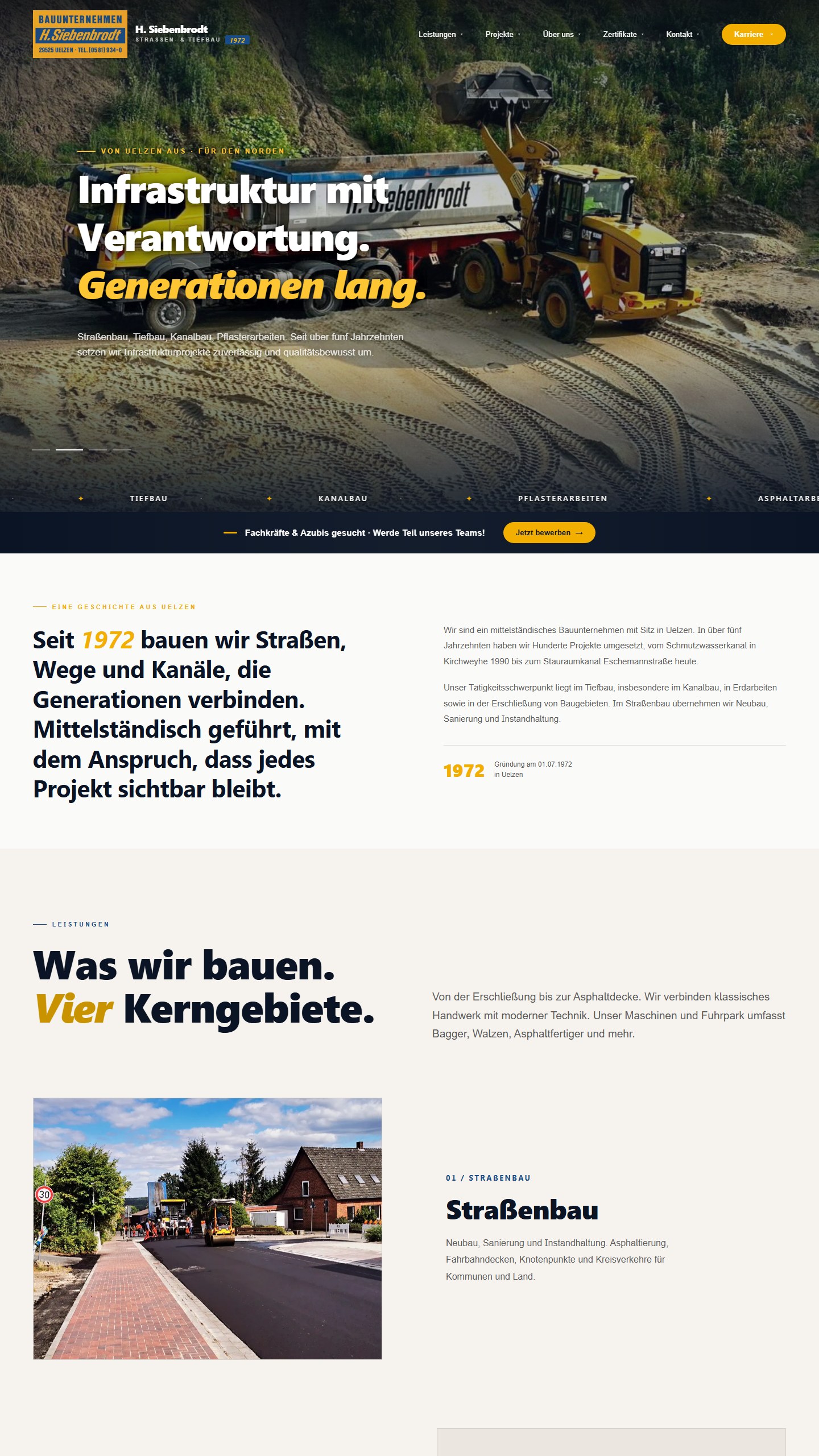 Von EPM Results erstellte Website für H. Siebenbrodt Bauunternehmen aus Uelzen