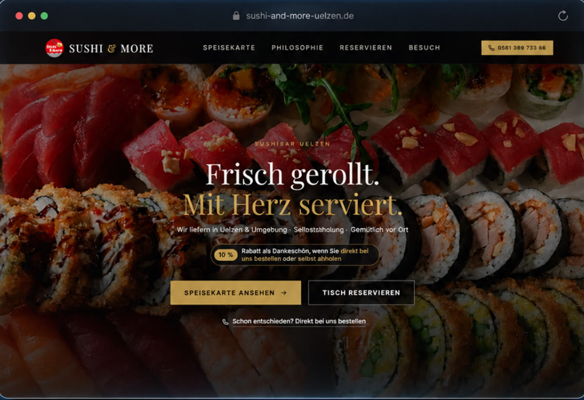 Neue Website von Sushi & More aus Uelzen